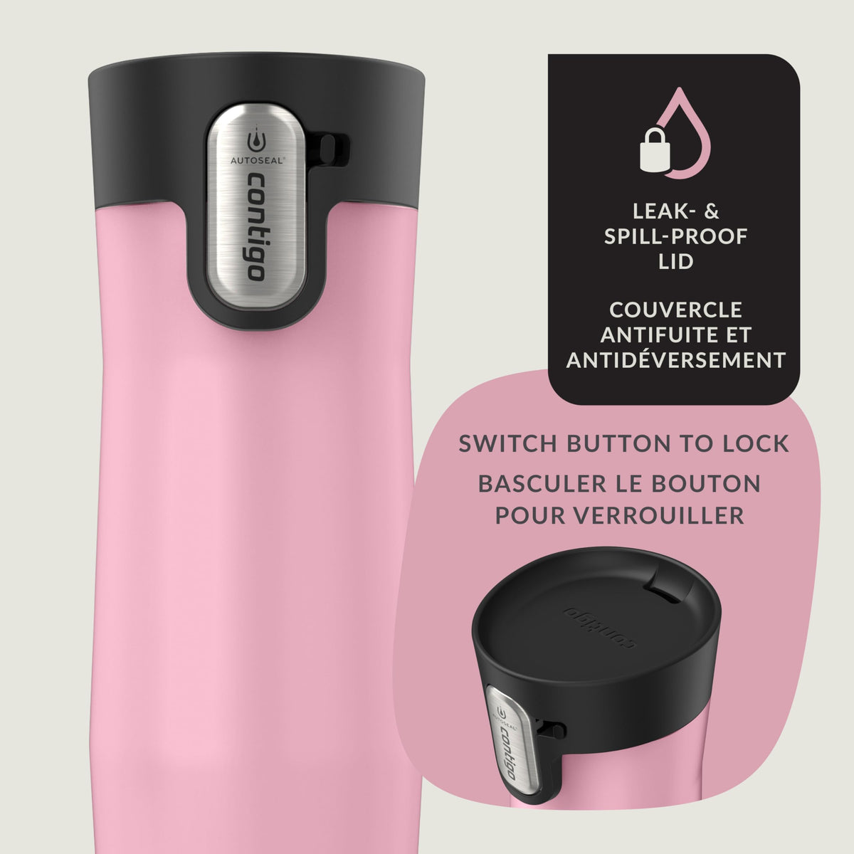 Contigo West Loop 3.0 Travel Mug, Strawberry Cream
