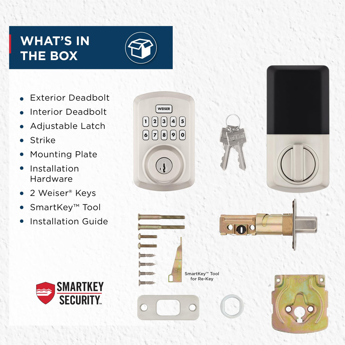 Weiser Powerbolt 3 Keyless Entry Keypad Deadbolt, Satin Nickel