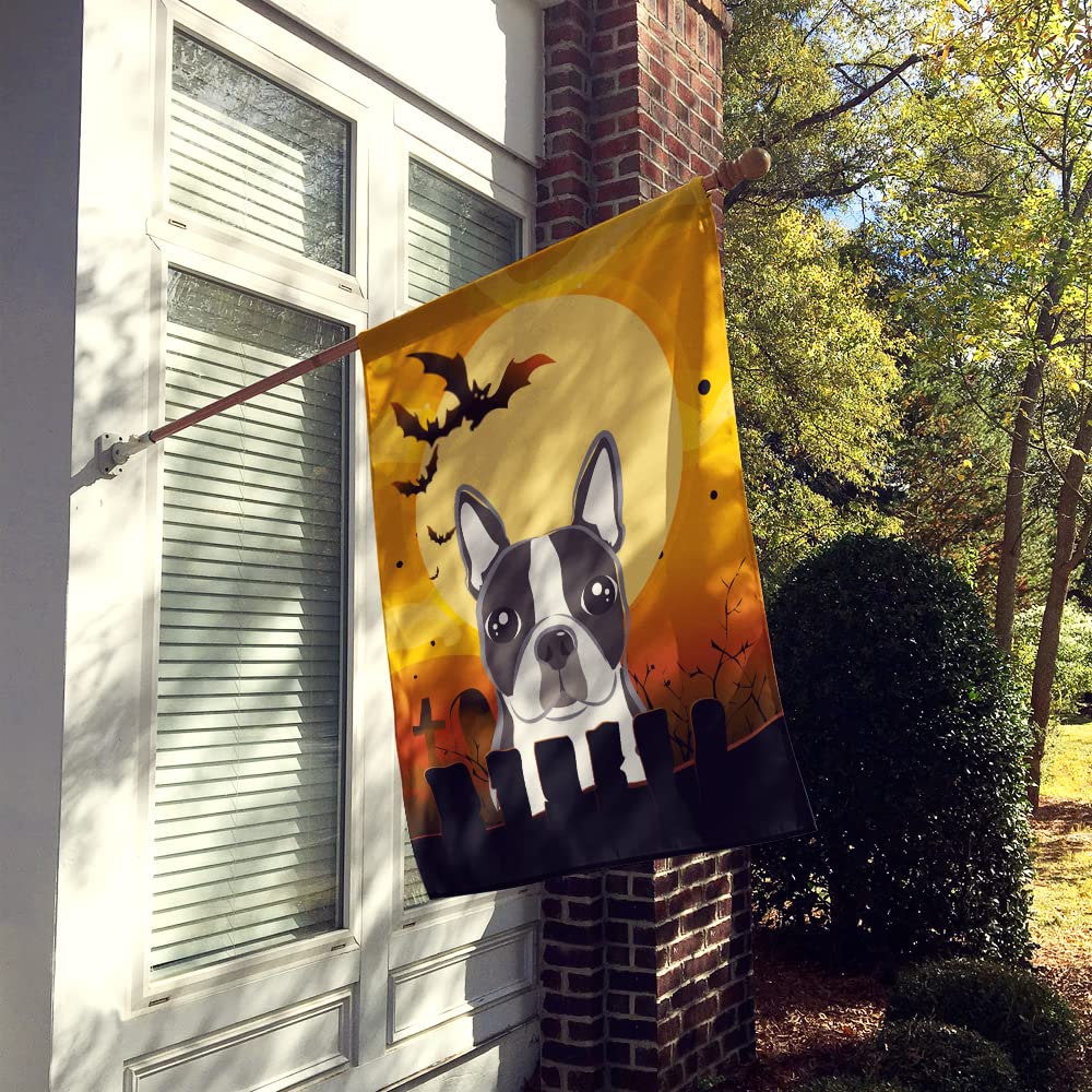 Caroline's Treasures BB1761CHF Halloween Boston Terrier Canvas House Size Flag