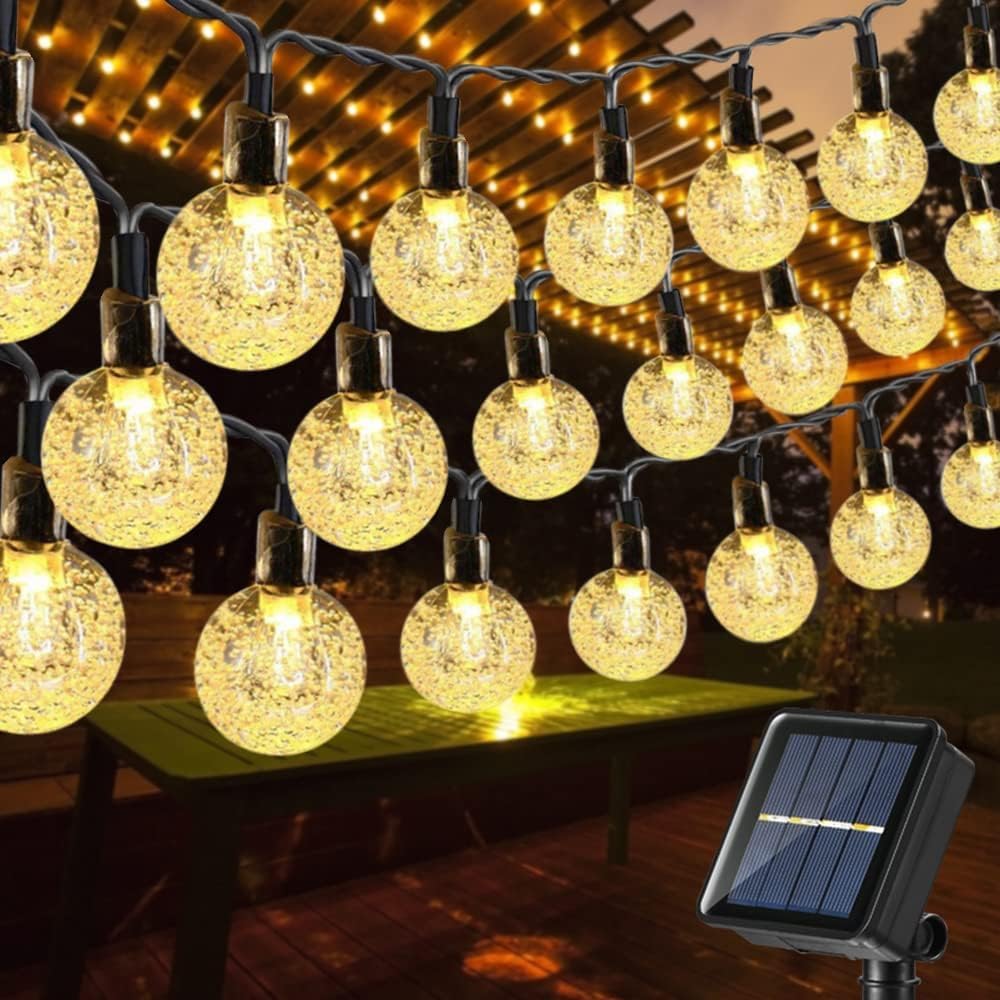 Toodour Solar Globe String Lights, 56 ft, 100 LED, Warm White