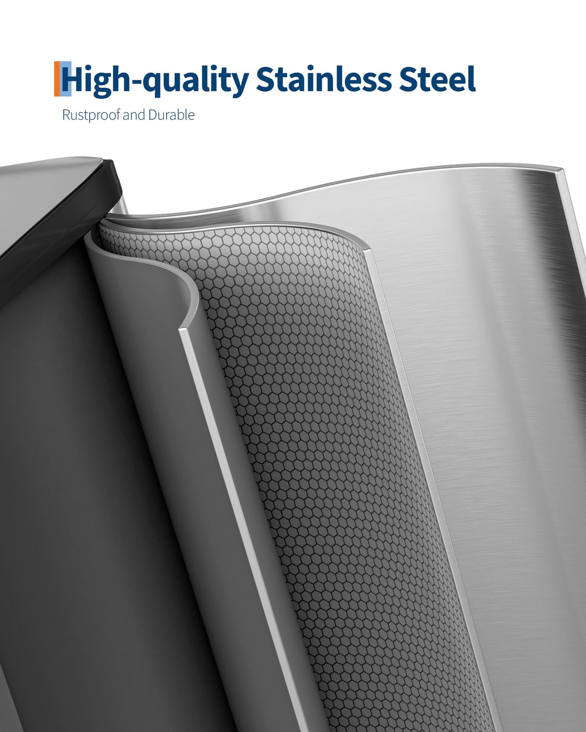 GarveeHome Dual Trash Can with Lid, 2 x 8 Gallon, Stainless Steel