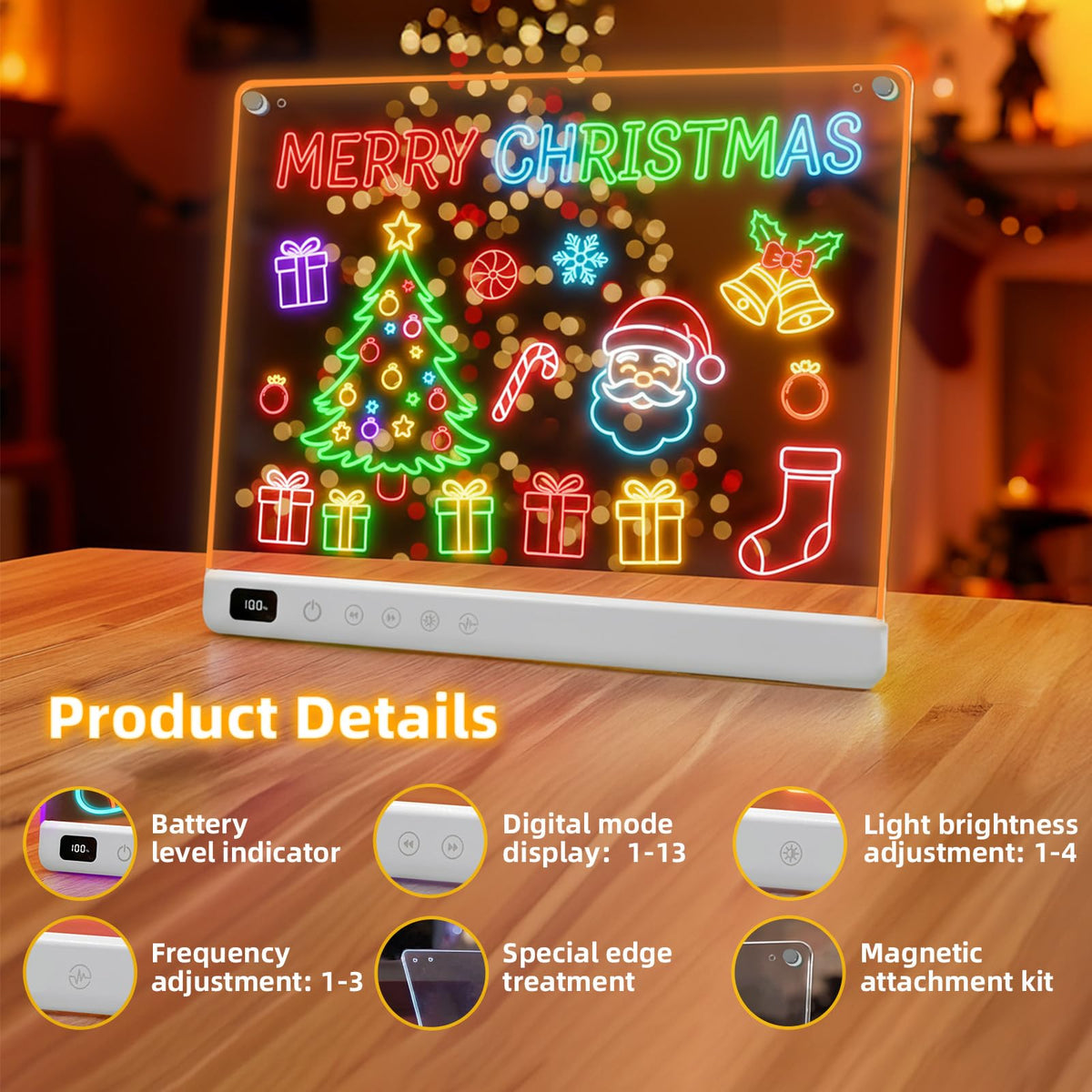 Lumiboard LED Drawing Board with 13 Light Effects, 13.7 x 10 inch