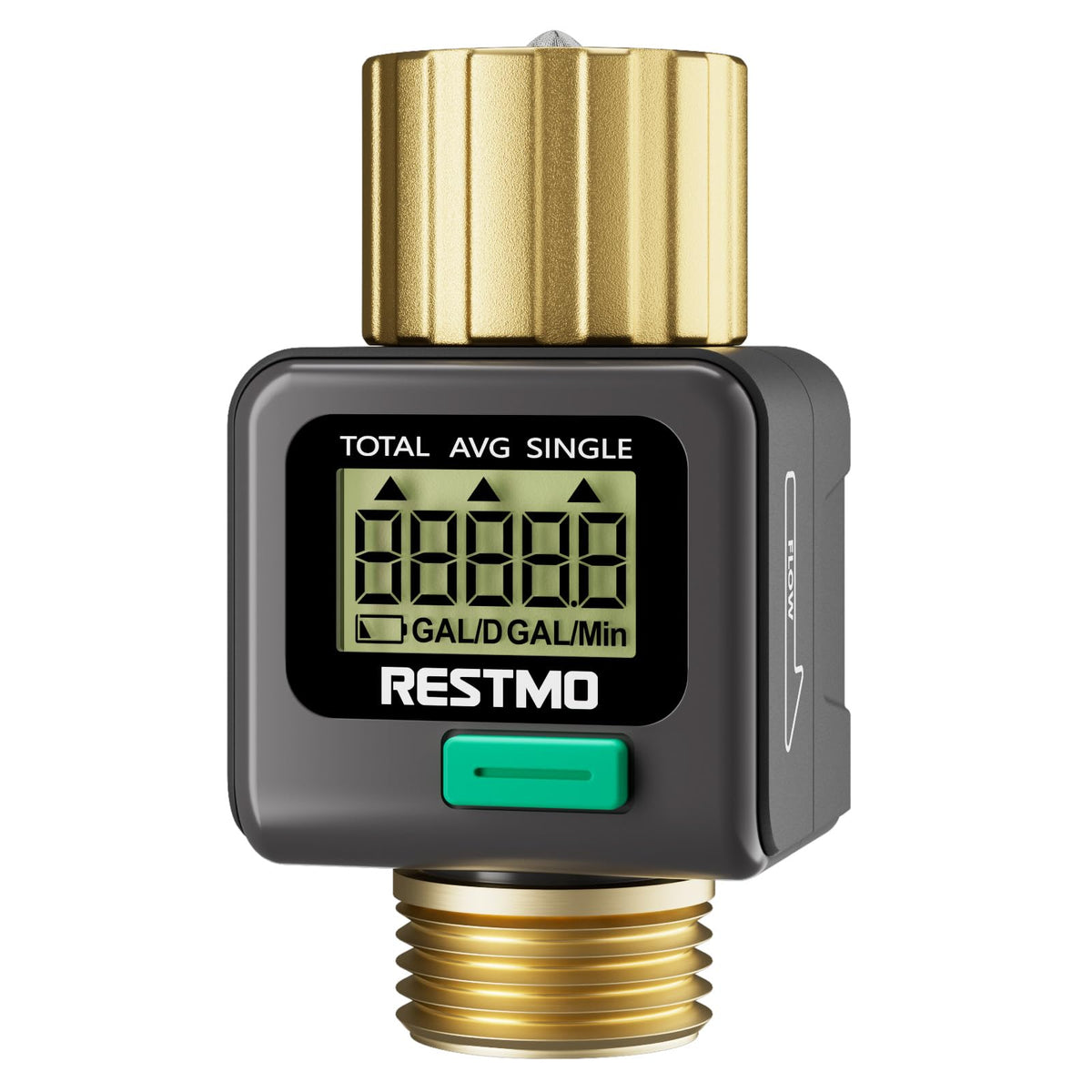 RESTMO Brass Water Flow Meter for Garden Hose