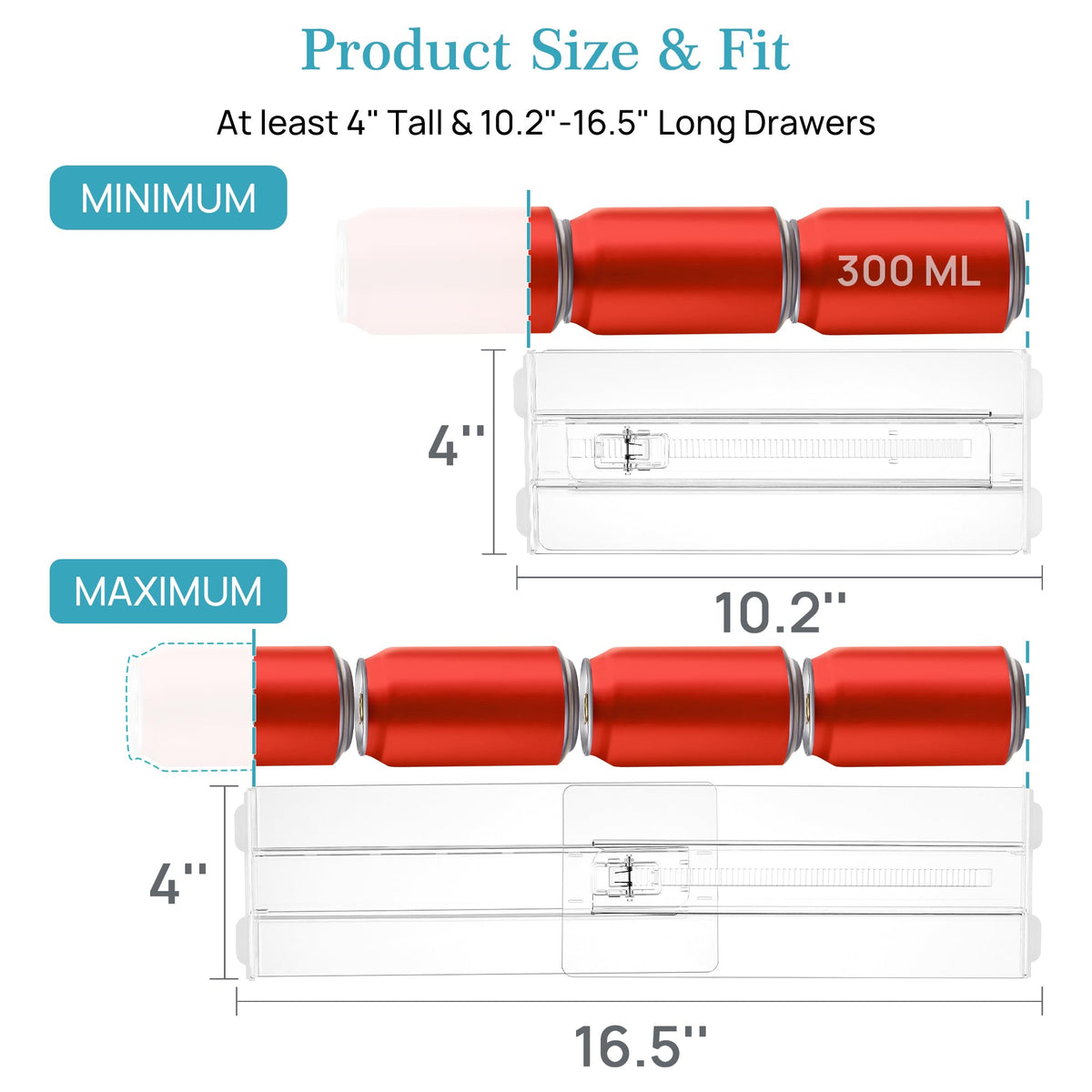 Vtopmart Adjustable Drawer Dividers, 4 Inch High, 8 Pack