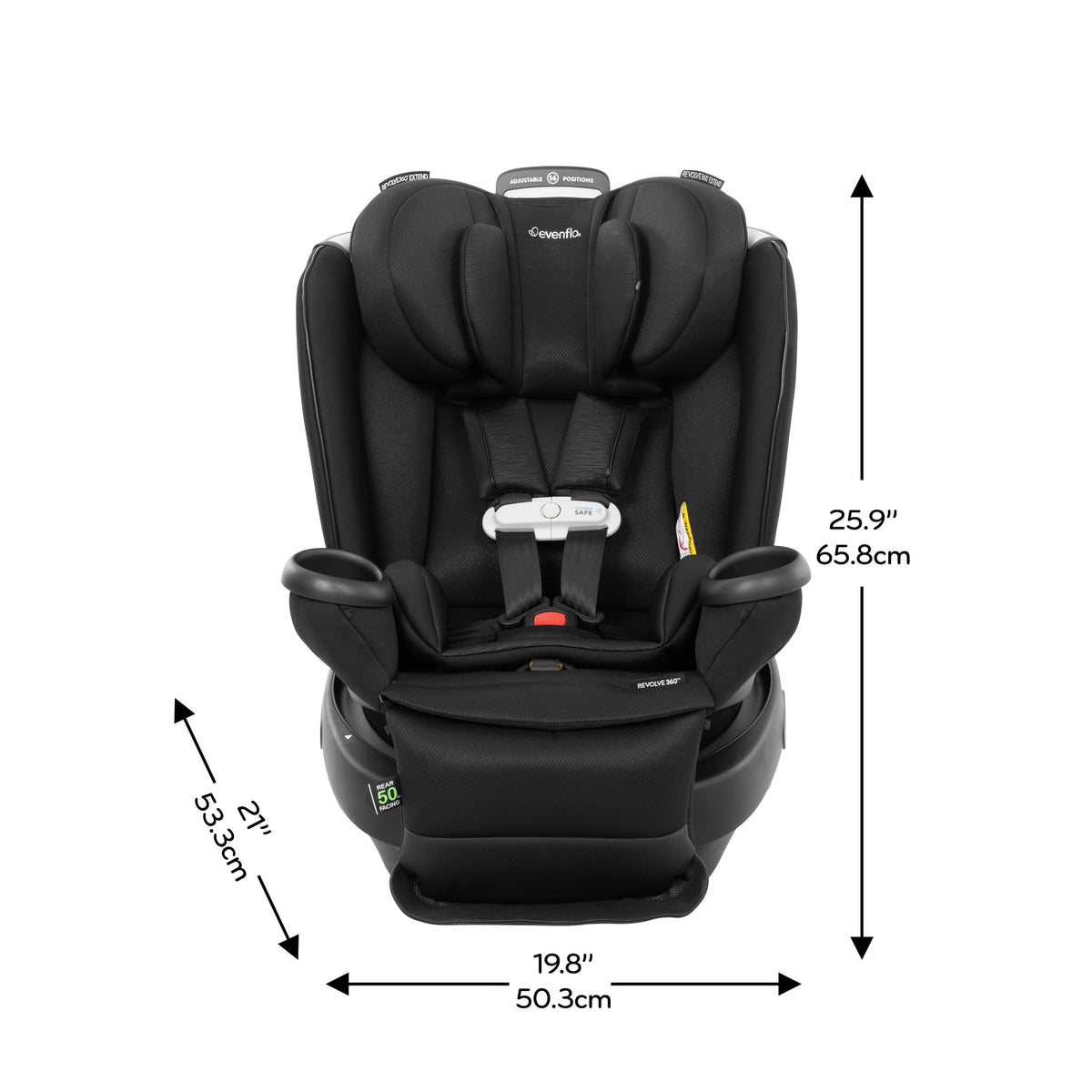 Evenflo Gold Revolve360 Extend All-in-One Rotational Car Seat, Onyx
