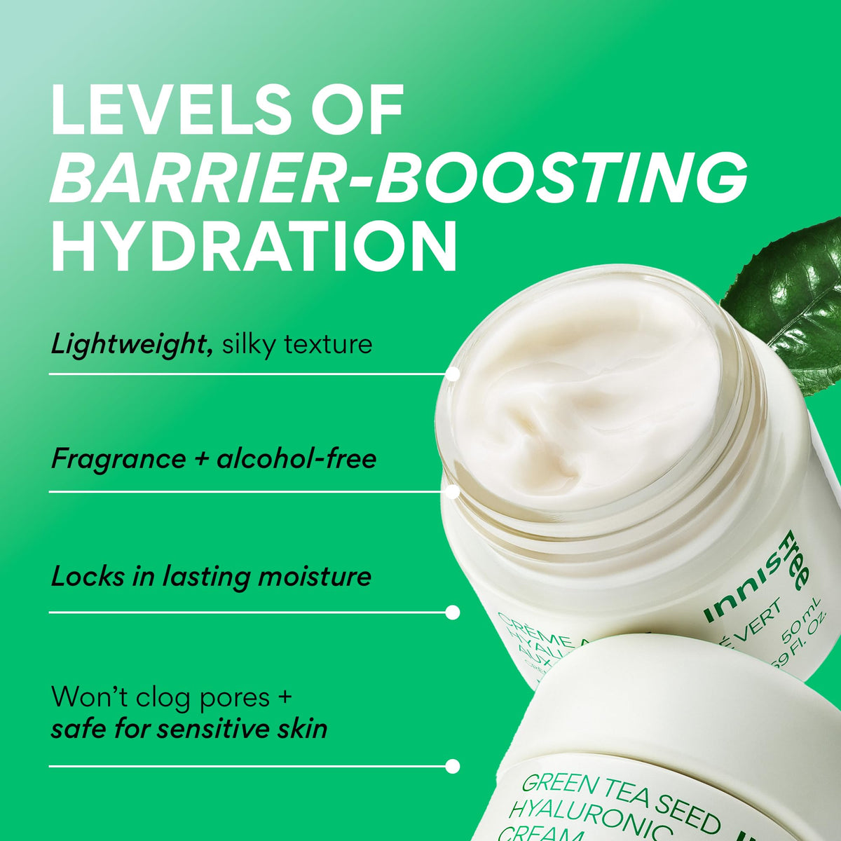 innisfree Green Tea Seed Hyaluronic Cream with Squalane, Ceramides