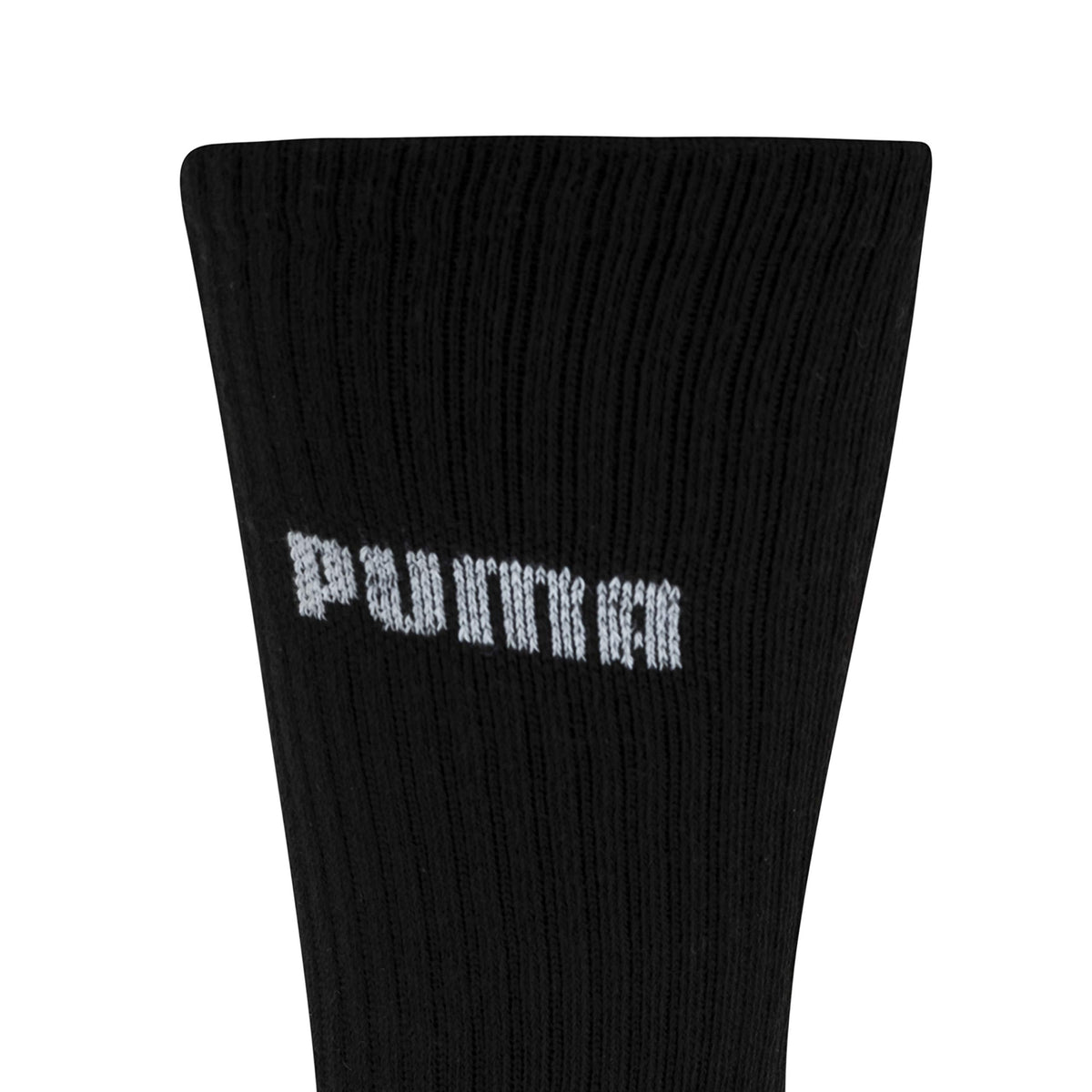 PUMA Men's Crew Socks, Black/Grey Logo, 10-13, 6 Pack