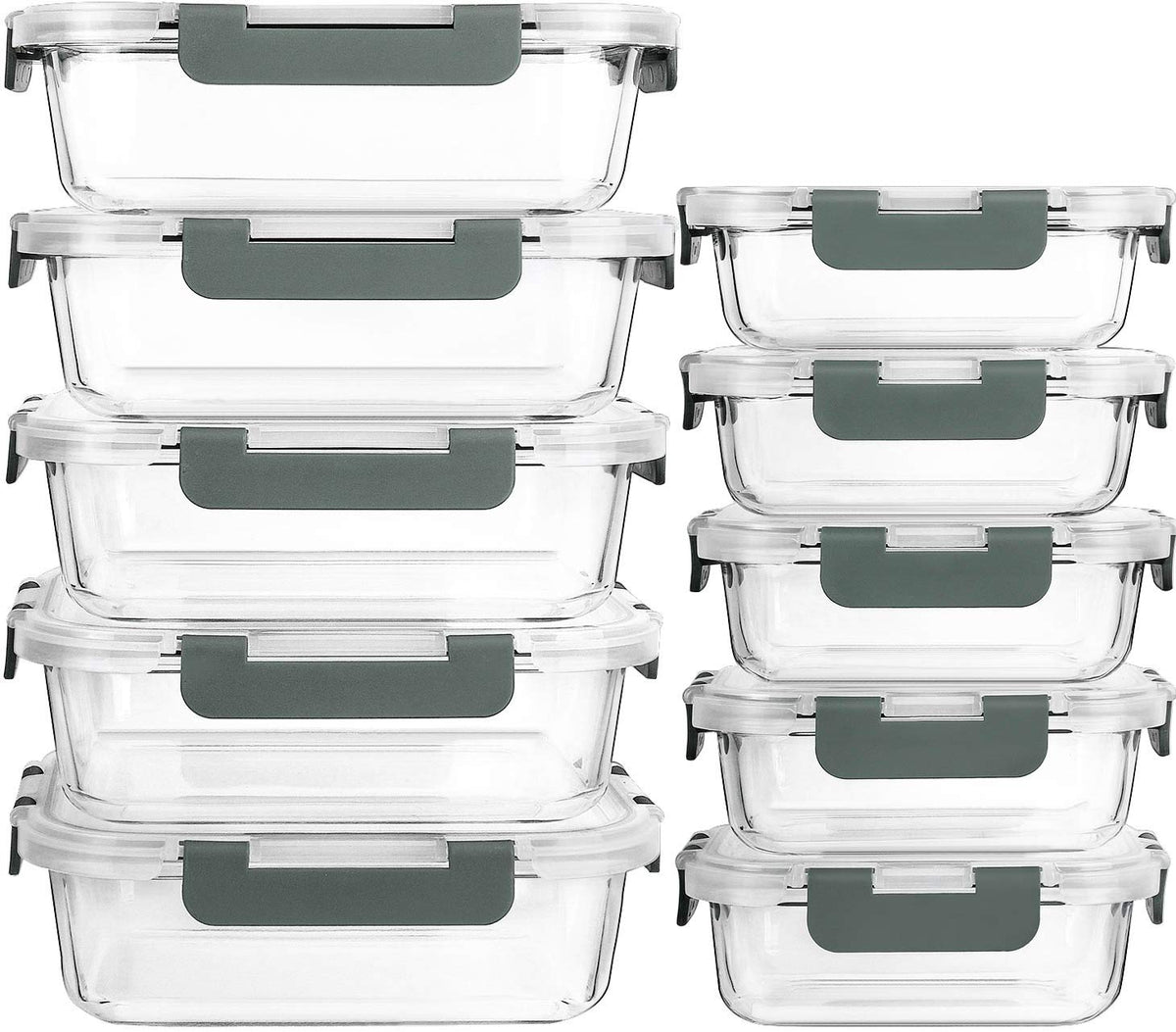 Mcirco Glass Meal Prep Containers with Lids, 10-Pack