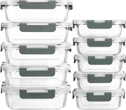 Mcirco Glass Meal Prep Containers with Lids, 10-Pack