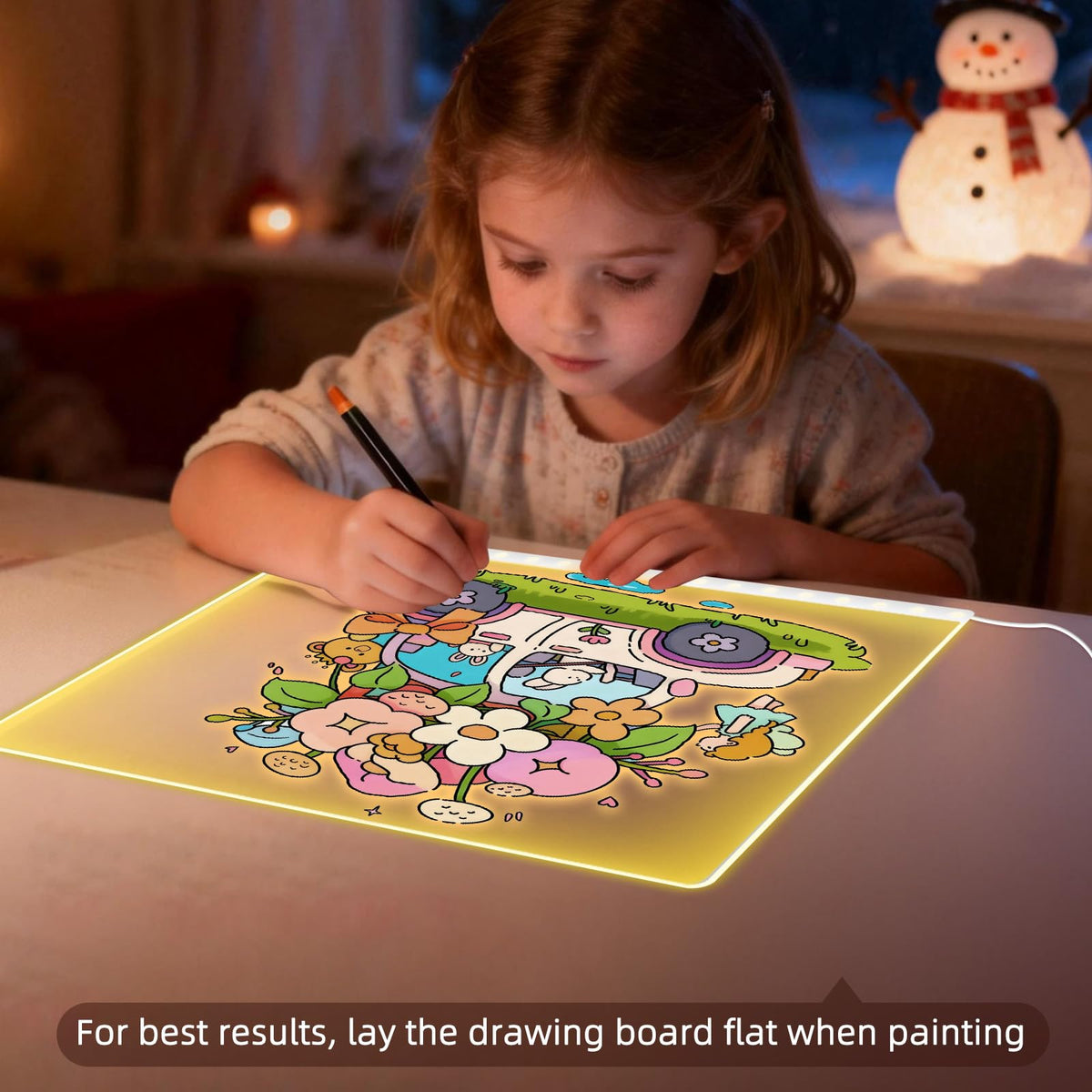 LumiBoard LED Drawing Board for Kids, 13.7 x 10 in, 7 Markers