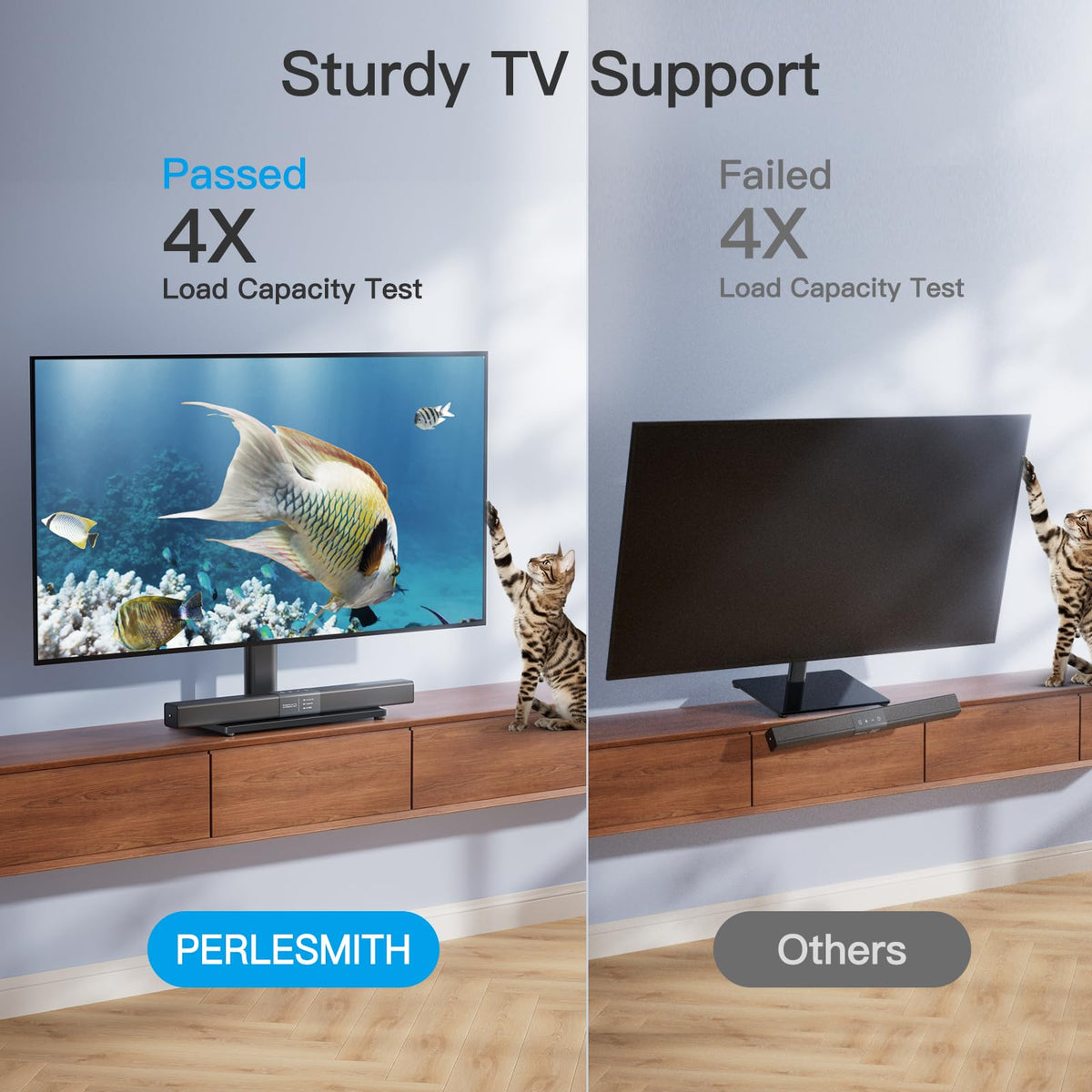 PERLESMITH Swivel Universal TV Stand for 24-60 Inch TVs (PSTVS09)
