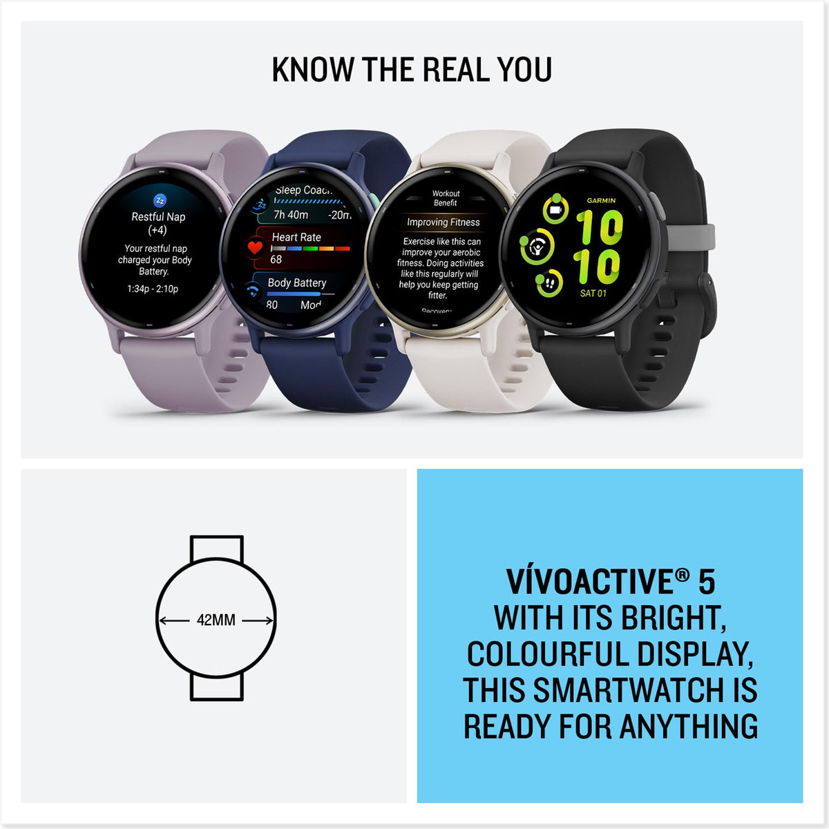 Garmin vivoactive 5 GPS Smartwatch, AMOLED, Navy