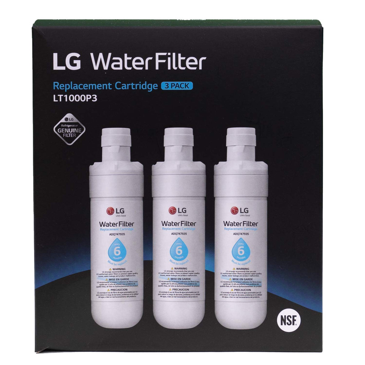 LG LT1000P3 Refrigerator Water Filter, 3-Pack