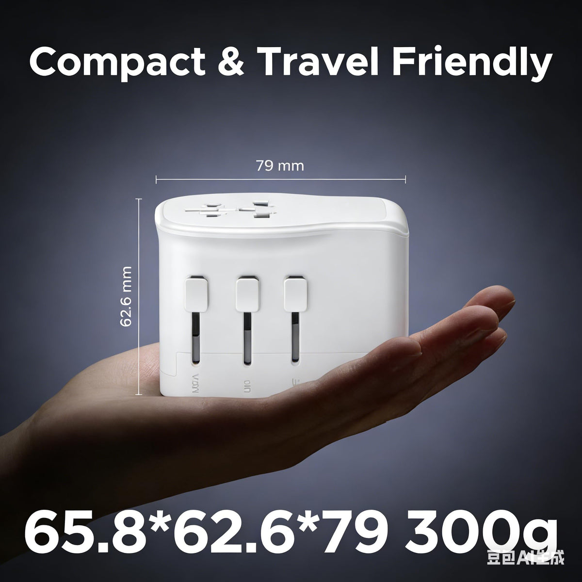QENEQ International Travel Adapter 220V-110V with USB A and USB C