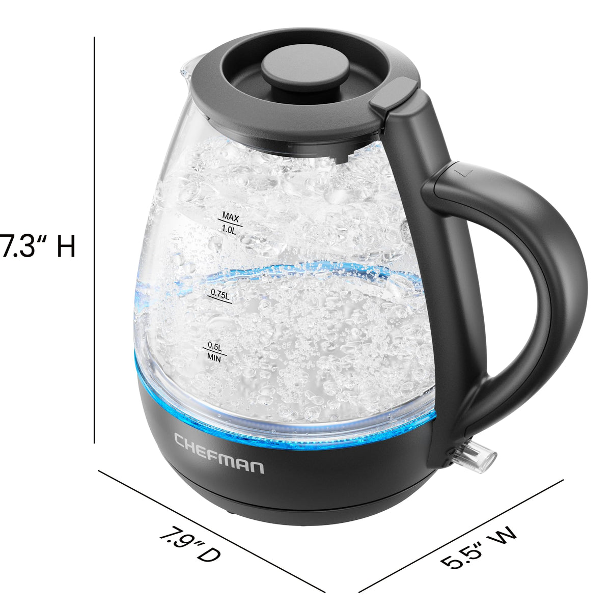 Chefman 1 L Electric Tea Kettle with LED Lights