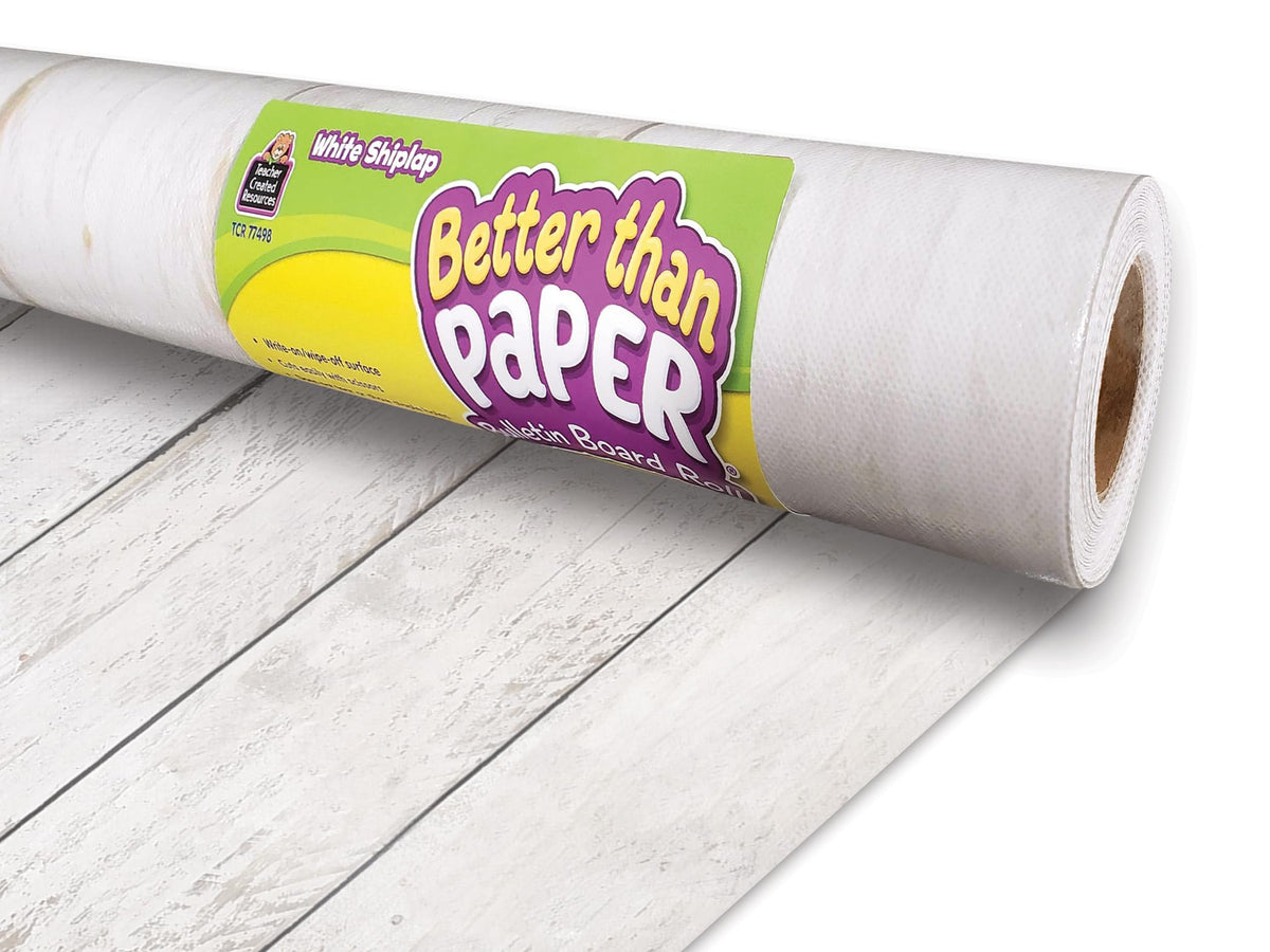 Teacher Created Resources White Shiplap Bulletin Board Roll