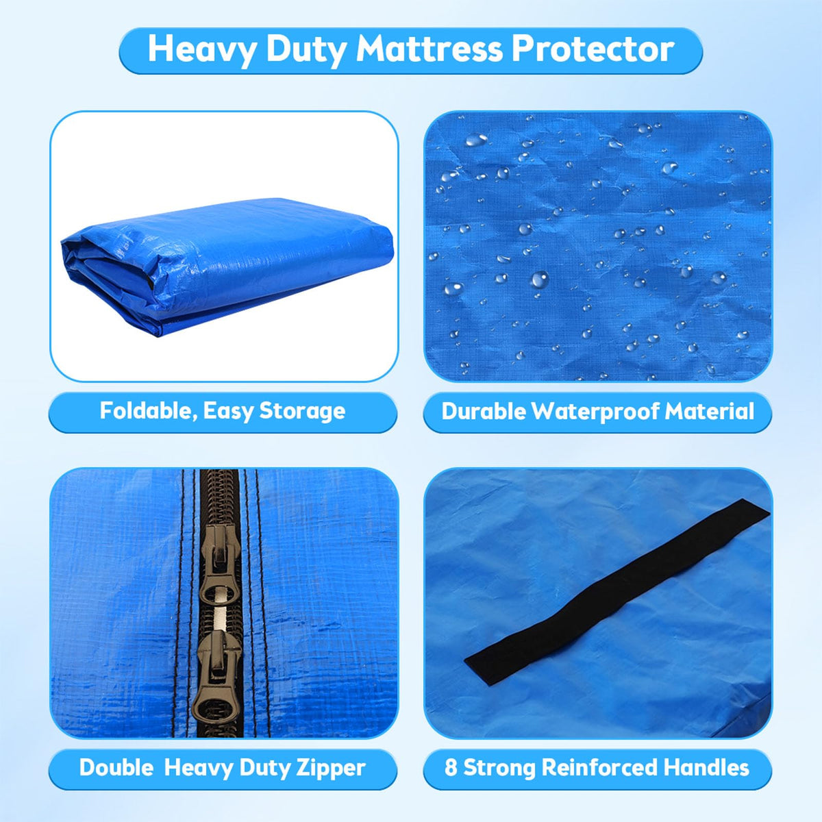 Queen Mattress Bag for Moving with 8 Handles, 208.3*160*38CM