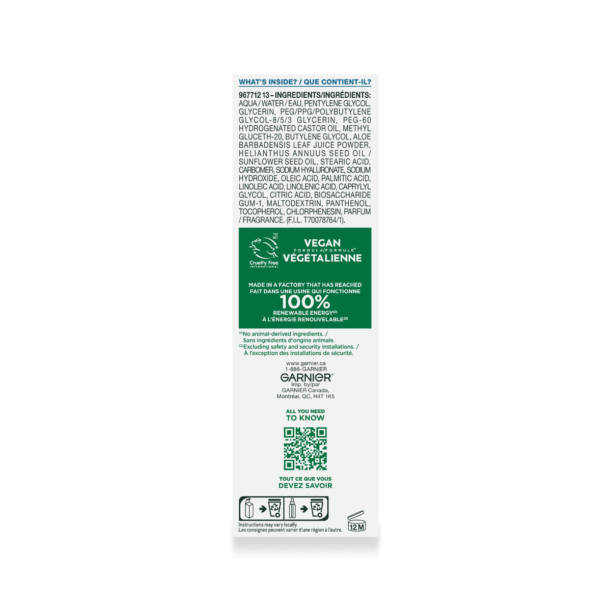 Garnier Hyaluronic Acid Face Serum with Aloe Vera, 30 ml