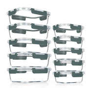 Verones Glass Meal Prep Containers with Lids, 10 Pack, Grey