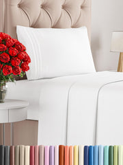 CGK Unlimited Brushed Microfibre Sheet Set, Twin, White, 3 Pieces