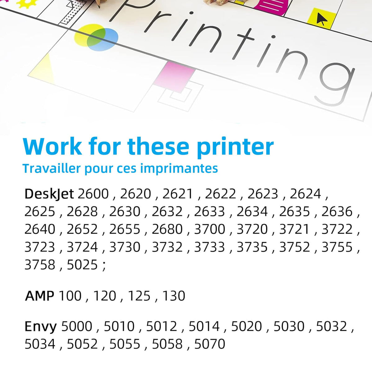 High Yield 65XL Ink Cartridges for HP 65, Black & Colour
