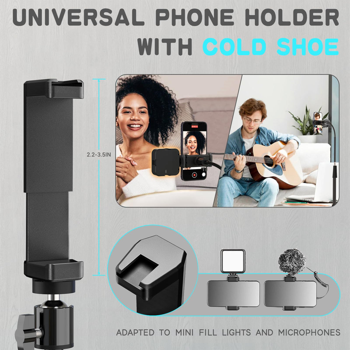 UBeesize 92" Cell Phone Tripod Stand with Gooseneck and Remote