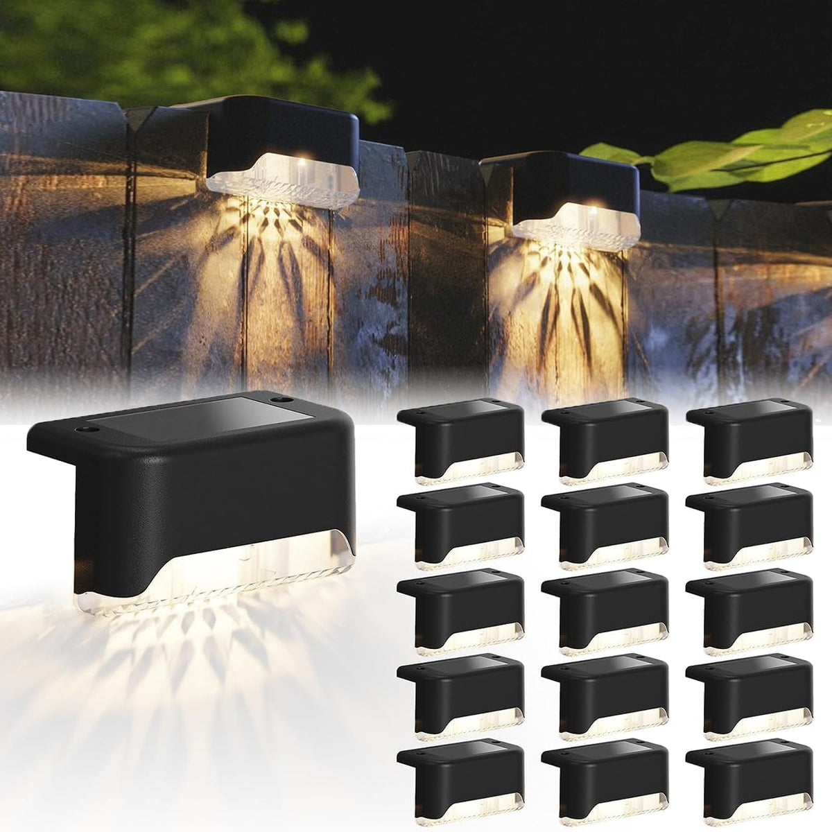 Canasun Solar Deck Lights, Warm Light, 16 Pack