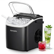EUHOMY Countertop Ice Maker with Handle, 26.4 lb Per Day, Black