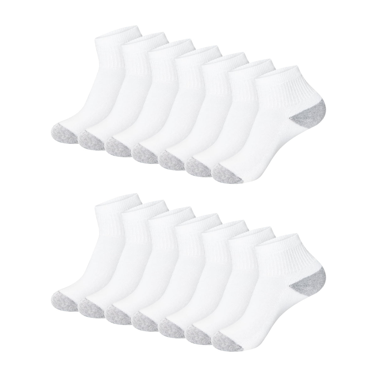 Hanes Women's Ankle Soft Moisture-Wicking Socks, White, 14 Pack