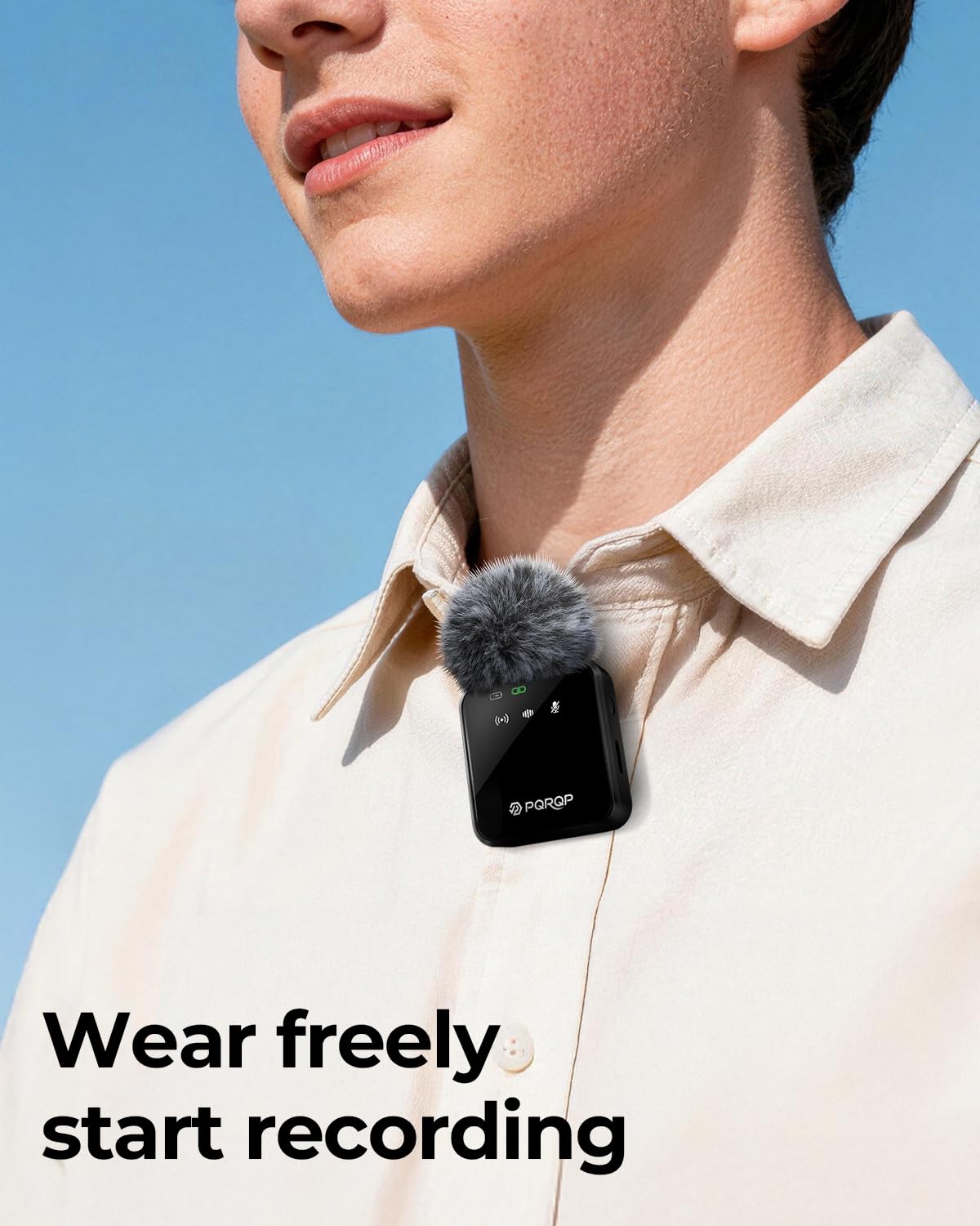PQRQP 3-in-1 Wireless Mini Lapel Microphone