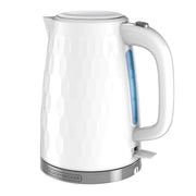 Black+Decker Honeycomb Rapid Boil 1.7L Electric Kettle, White, KE1560W