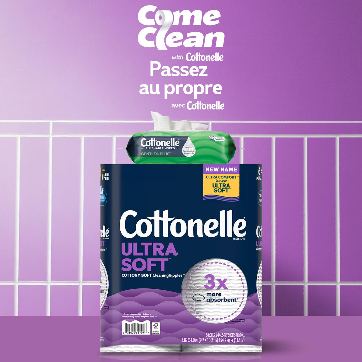 Cottonelle Ultra Soft Toilet Paper, 36 Mega Rolls (2 Packs of 18)