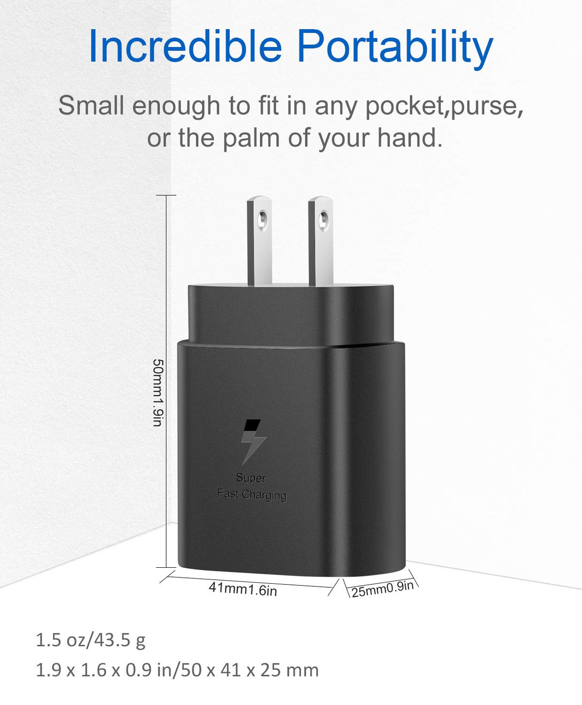 25W USB-C Fast Charger, 2 Pack with 6 Ft USB-C Cable