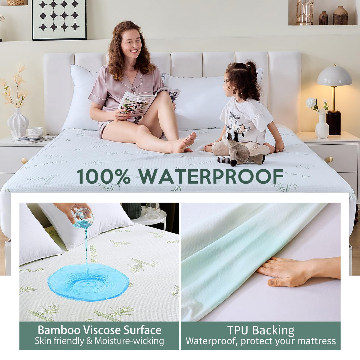 Muxhomo Waterproof Mattress Protector, Queen