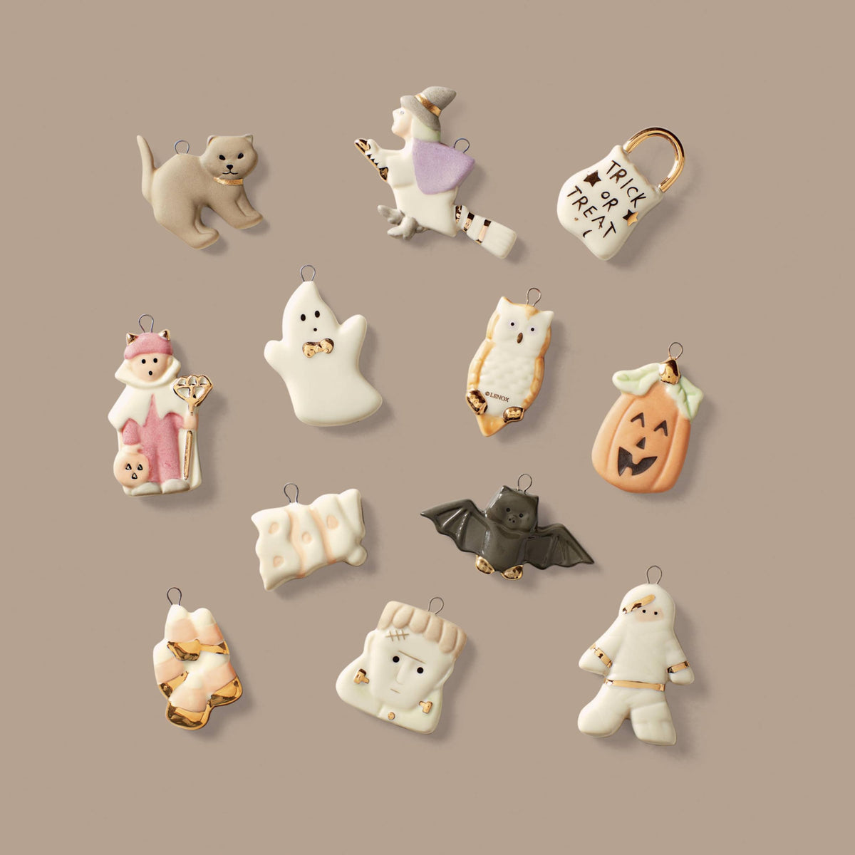 Lenox Trick or Treat 12-Piece Porcelain Hanging Ornament Set