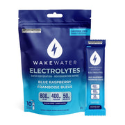 Wake Water Sugar Free Electrolyte Packets, Blue Raspberry (10 Pack)