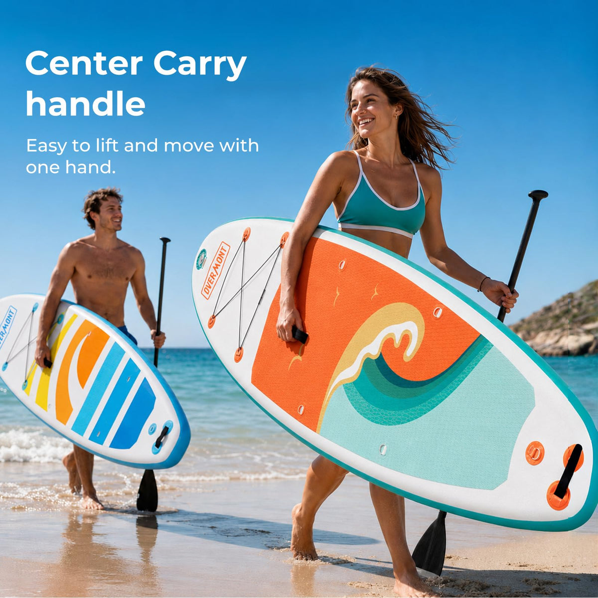 Overmont Inflatable Paddle Board, 10'7" x 33" x 6"