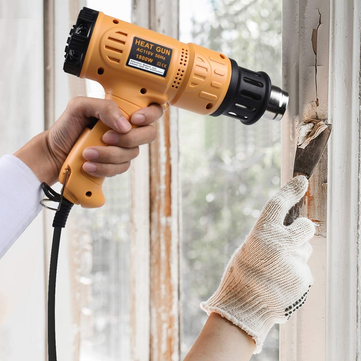 SEEKONE 1800W Variable Temperature Heat Gun Kit