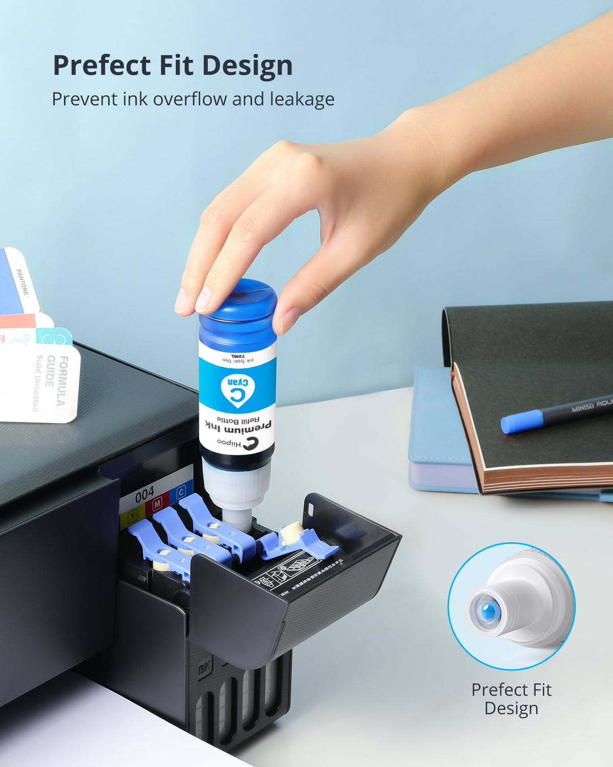 Hiipoo T502 Refill Ink Bottles for Epson EcoTank Printers