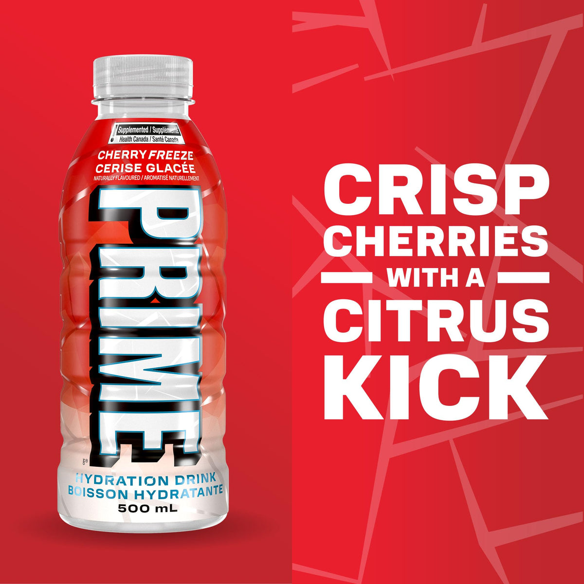 PRIME Hydration Cherry Freeze Sports Drink, 12 x 500 mL