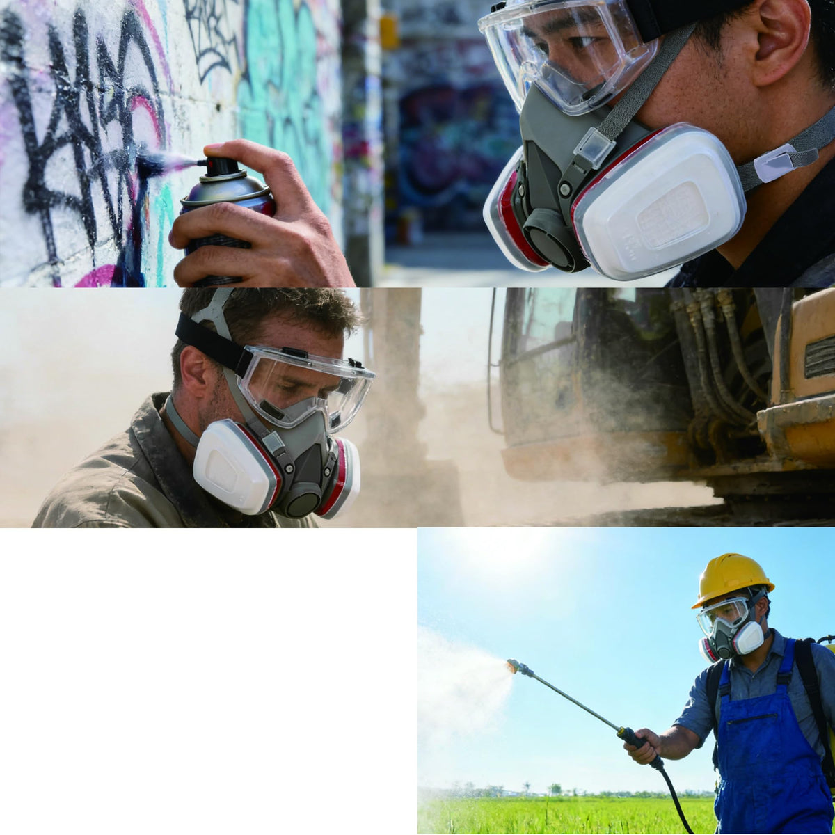 Reusable Half Face Respirator Mask with Organic Vapor Filters