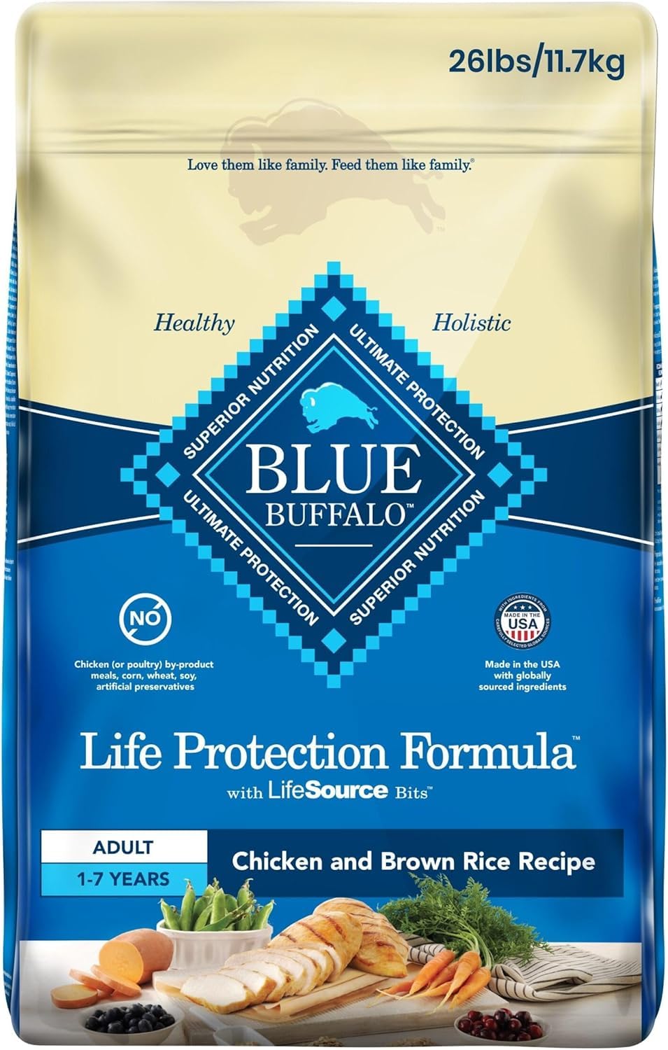 Blue Buffalo Life Protection Chicken & Rice Adult Dog Food, 11.7kg