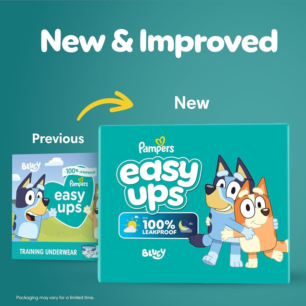 Pampers Easy Ups Bluey Potty Training Pants, Size 6 (4T-5T), 104 Count
