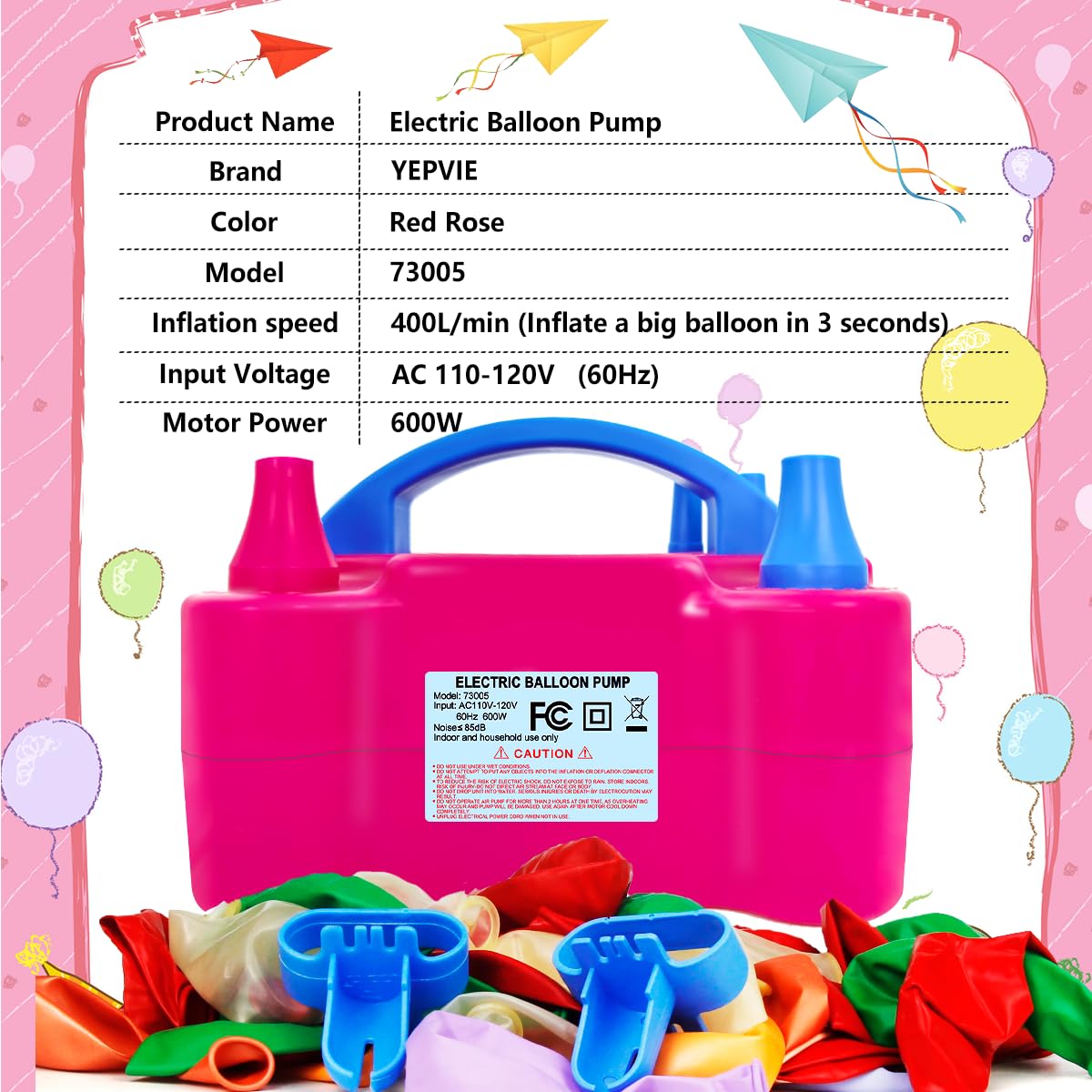 YEPVIE Portable Electric Balloon Pump with Arch Kit