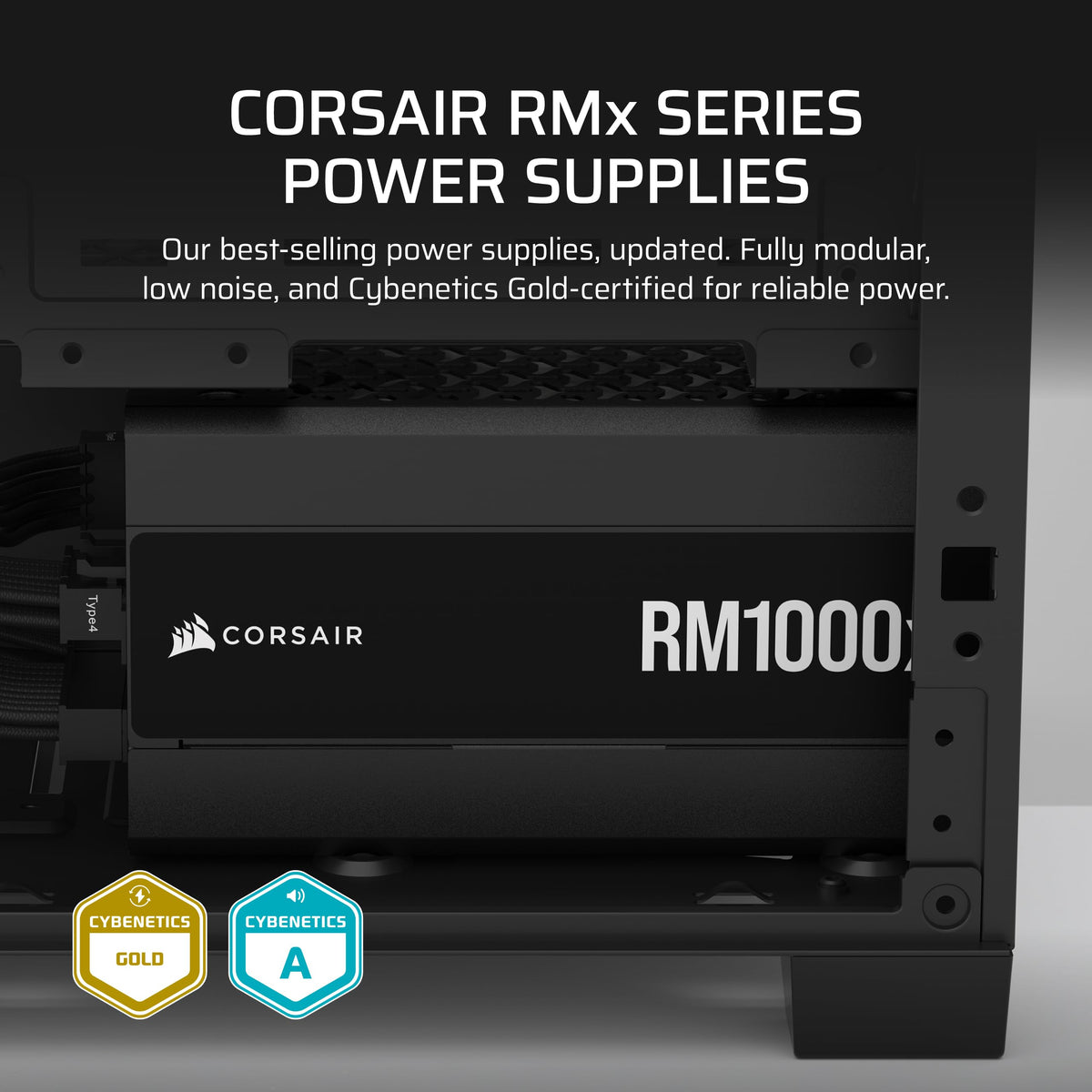 Corsair RM1000x Fully Modular ATX Power Supply, Black