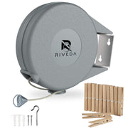Retractable Clothesline, 45 ft, Grey