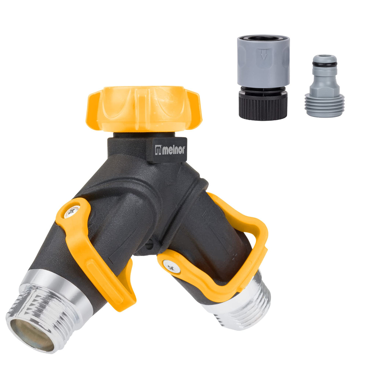 Melnor 65170AMZ 2 Way Lever Flow Through Valve Connector Bundle