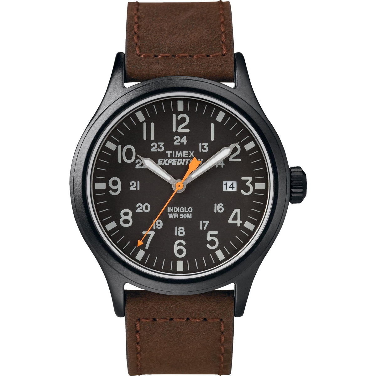 Timex Men's TW4B12500 Expedition Scout Watch, 40mm, Brown Leather