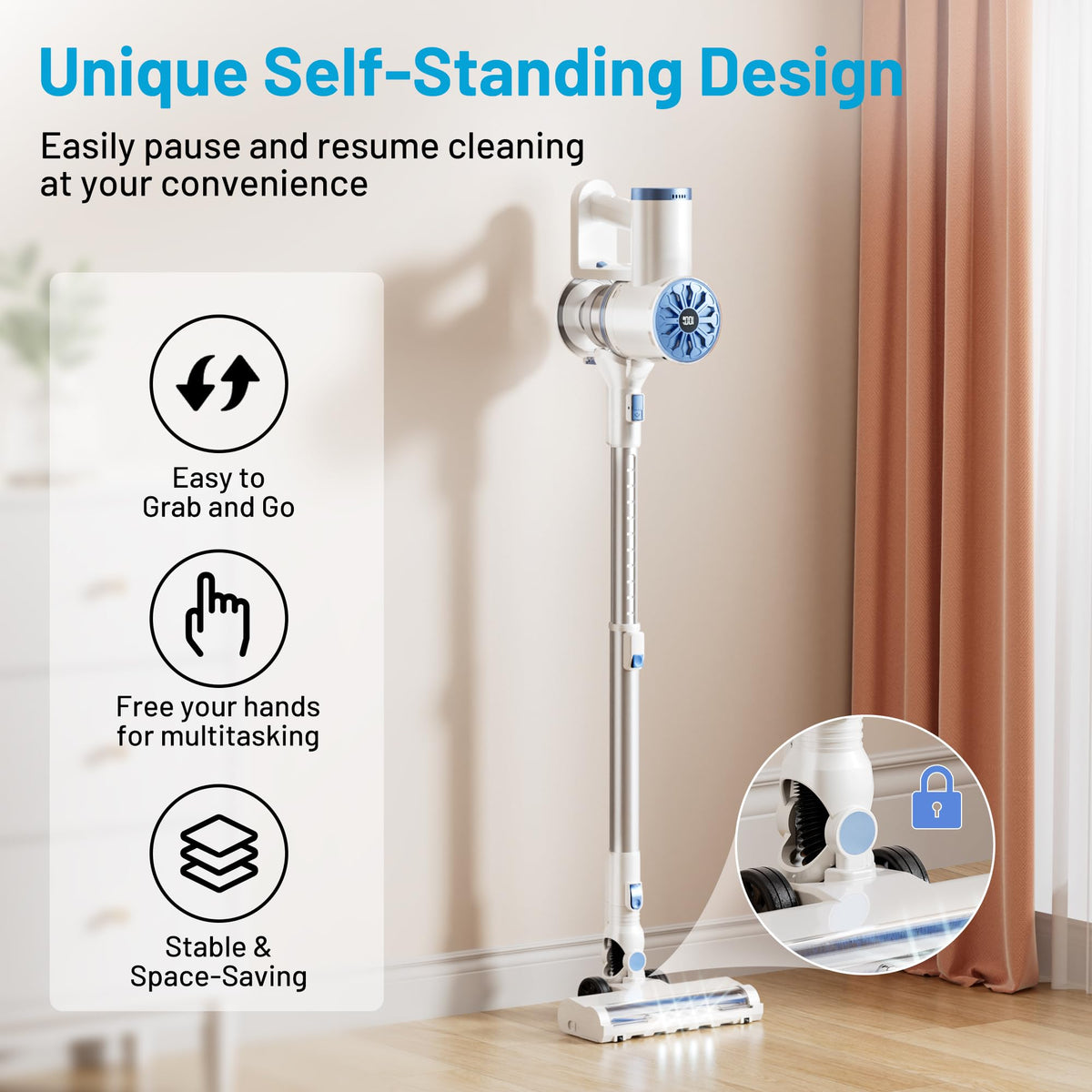 VIPSUN Cordless Stick Vacuum Cleaner with LED Screen