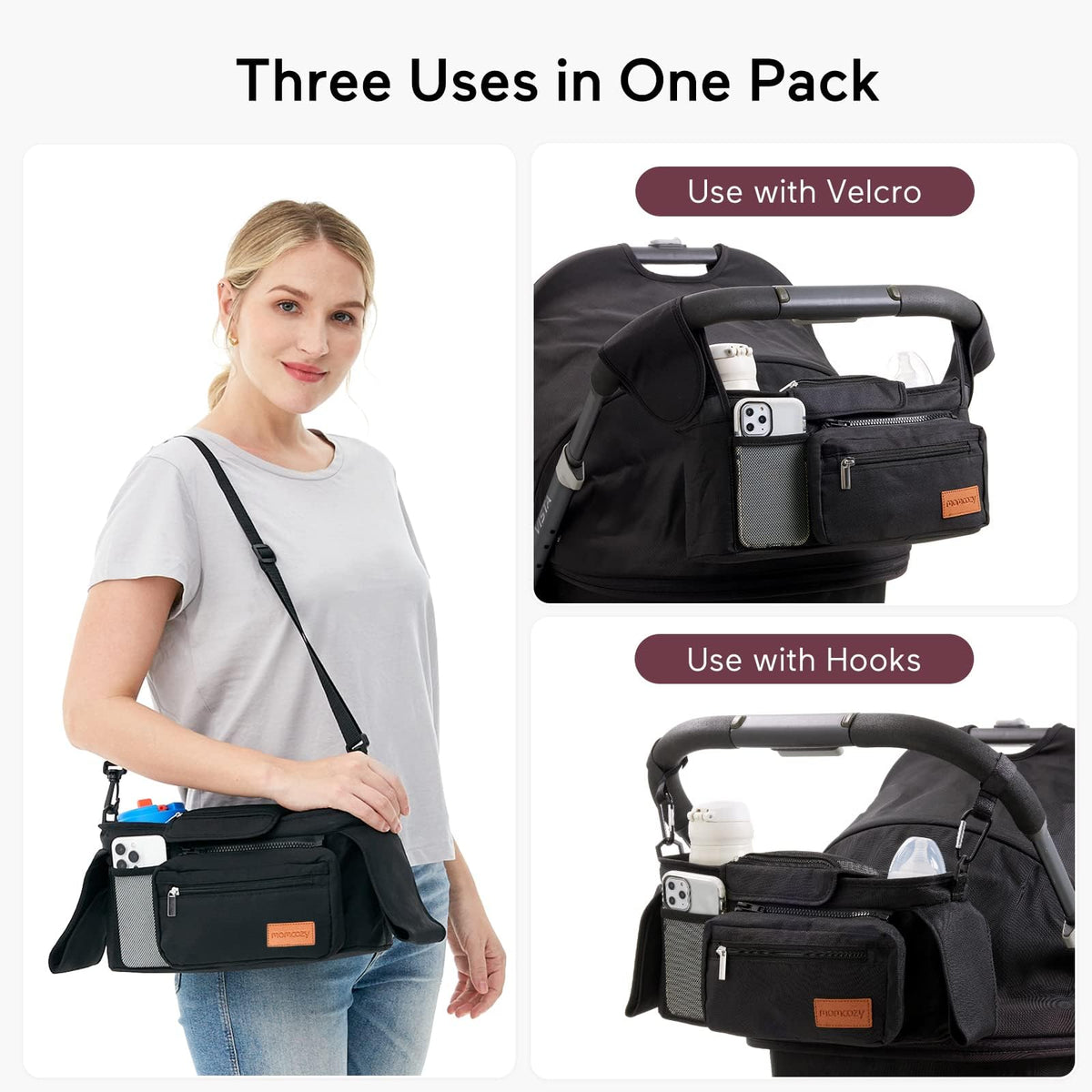 Momcozy Universal Stroller Organizer with Insulated Cup Holders